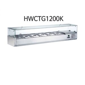 Vitrina de Ingredientes Cristal Fondo 395 HWCMG1200K 4x1/3 GN