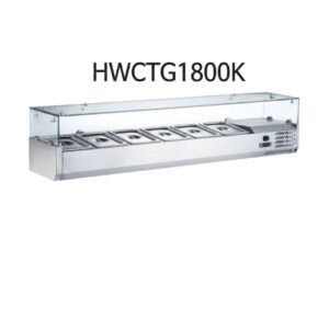 Vitrina de Ingredientes con Cristal HWCTG1800K 8x1/4 GN